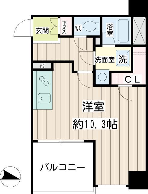 PEARLCOURTTSURUMI(ワンルーム/10階)の間取り写真