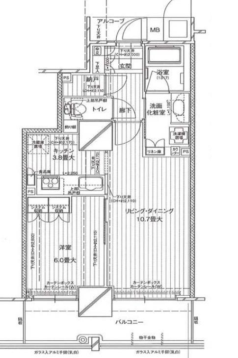 大阪福島タワー(1LDK/11階)の間取り写真