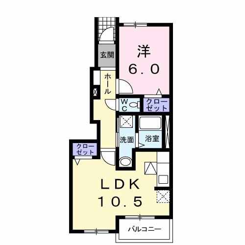ビスタ・マールIII(1LDK/1階)の間取り写真
