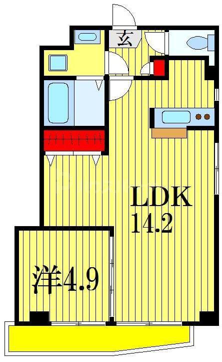 リトルズ本千葉(1LDK/2階)の間取り写真