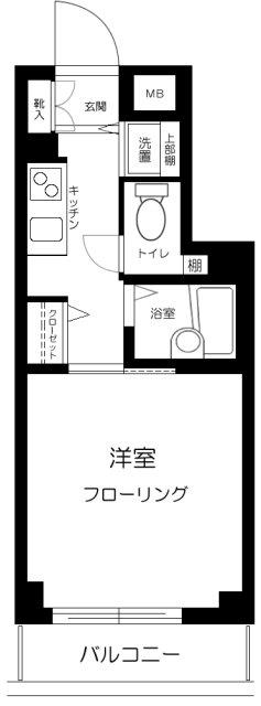 フェニックス富士見ヶ丘(1K/5階)の間取り写真