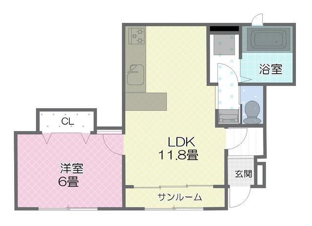 BELL・GIARDINO(1LDK/1階)の間取り写真