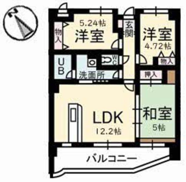 カーサ古江(3LDK/2階)の間取り写真