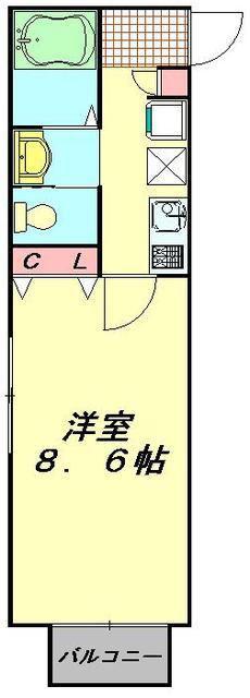 朋久レジデンス上福岡(1K/1階)の間取り写真