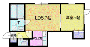 KENT HOUSE(1LDK/1階)の間取り写真