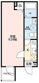 アベニール東柳田町(1K/3階)の間取り写真