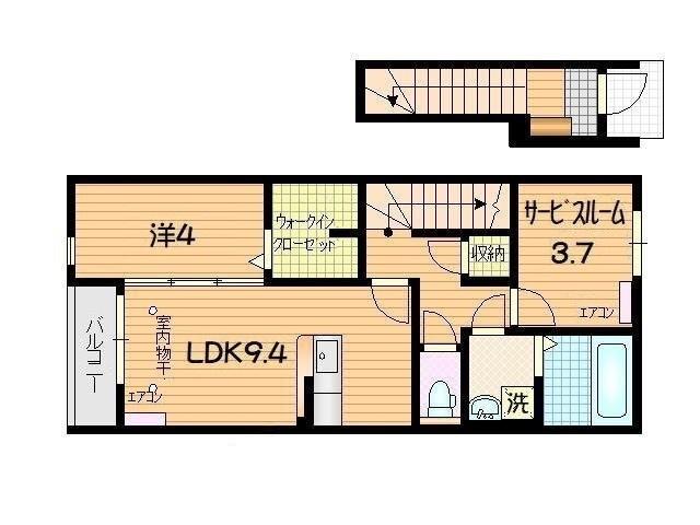 クロノス(1SLDK/2階)の間取り写真