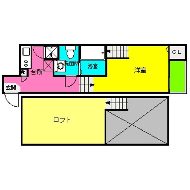 セレーナ東公園(1K/1階)の間取り写真