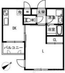 アズールパーク(1DK/1階)の間取り写真