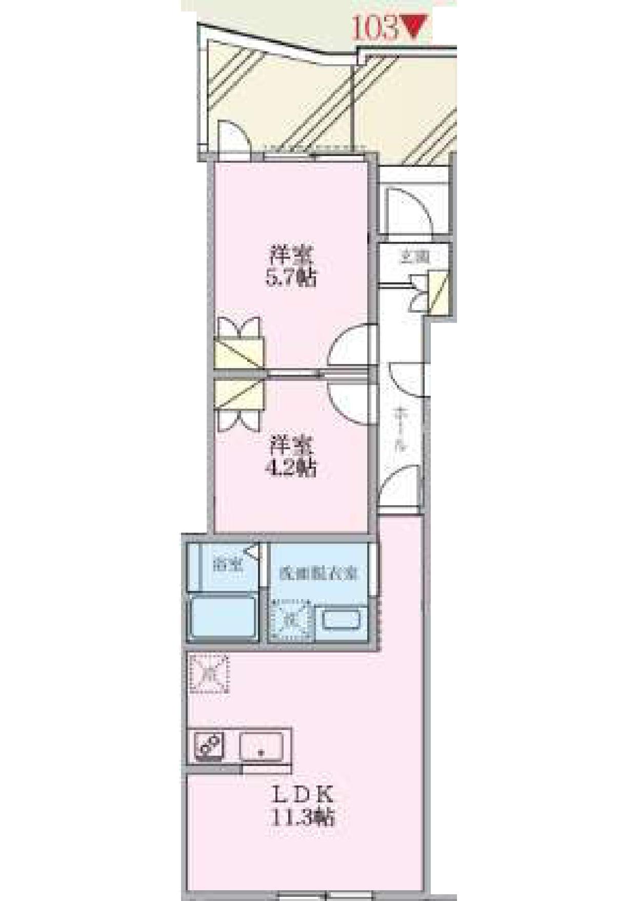 レコルト(2LDK/1階)の間取り写真
