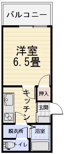 パークタウンハウスI(1K/2階)の間取り写真