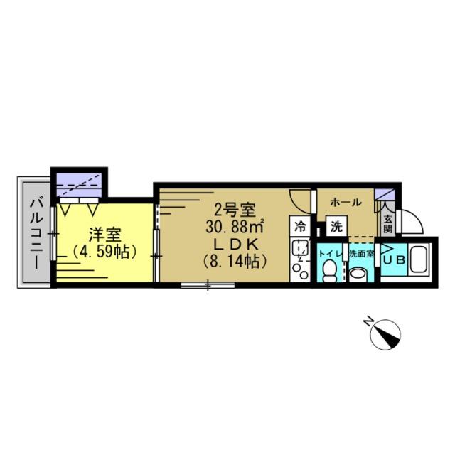 AJ高砂III(1LDK/3階)の間取り写真