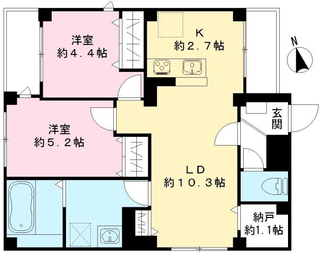 クレア ネスト(2LDK/1階)の間取り写真