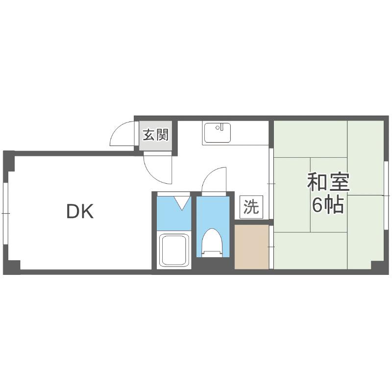 高台ハイツシャルル(1LDK/3階)の間取り写真