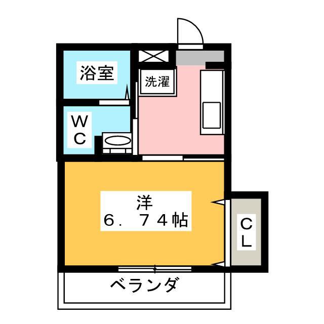 ベルメゾン北新宿(1K/1階)の間取り写真