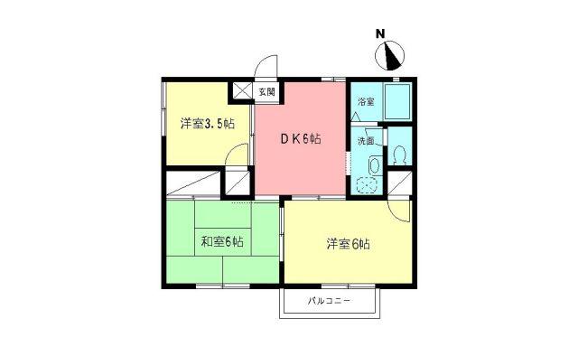 ファミールK(3DK/2階)の間取り写真