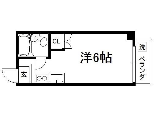 室町北野マンション(ワンルーム/2階)の間取り写真