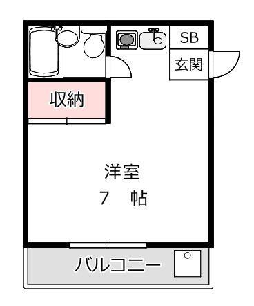 サンセイビル(ワンルーム/2階)の間取り写真
