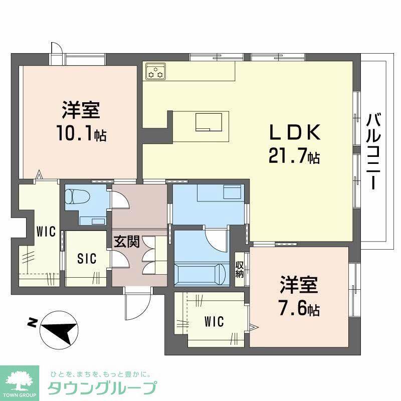 ラ・メゾン南山(2LDK/2階)の間取り写真