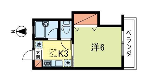 ベルメゾン(1K/1階)の間取り写真