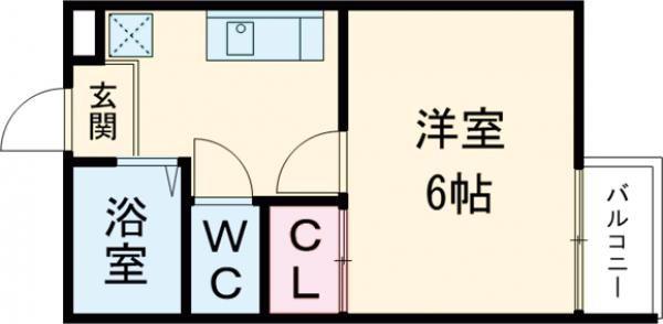 シェーンハイムオカバ(1K/2階)の間取り写真