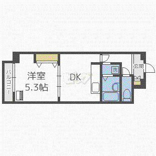 札幌パークガーデン(1DK/4階)の間取り写真
