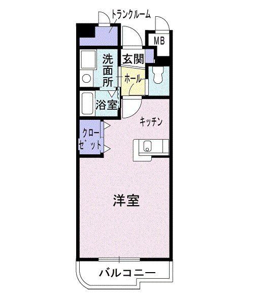 アヴニール(ワンルーム/1階)の間取り写真