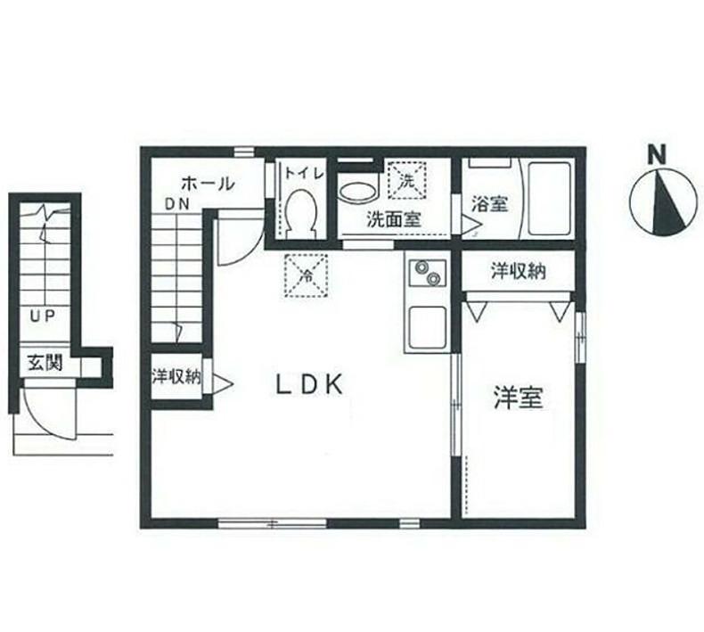 ソレイユ大崎(1LDK/2階)の間取り写真