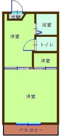 コーポエーセー(1DK/1階)の間取り写真
