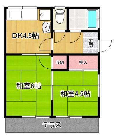 ことり荘(2K/1階)の間取り写真
