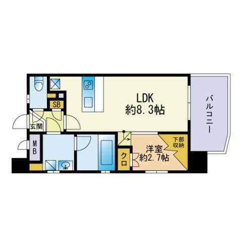 サニークレスト大濠公園(1LDK/10階)の間取り写真