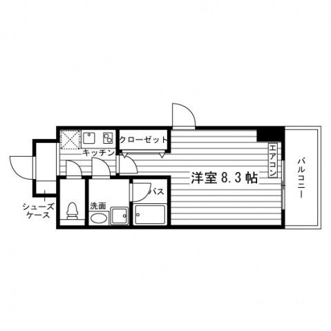 リッシュ新百合(1K/2階)の間取り写真