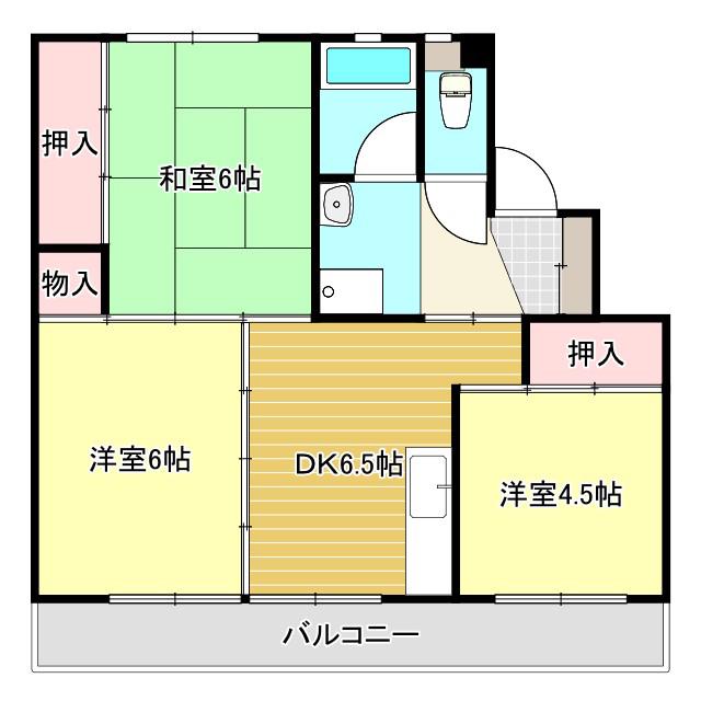 80HILLS八代I(3DK/2階)の間取り写真