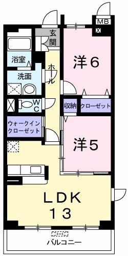 ガーデンコート(2LDK/2階)の間取り写真