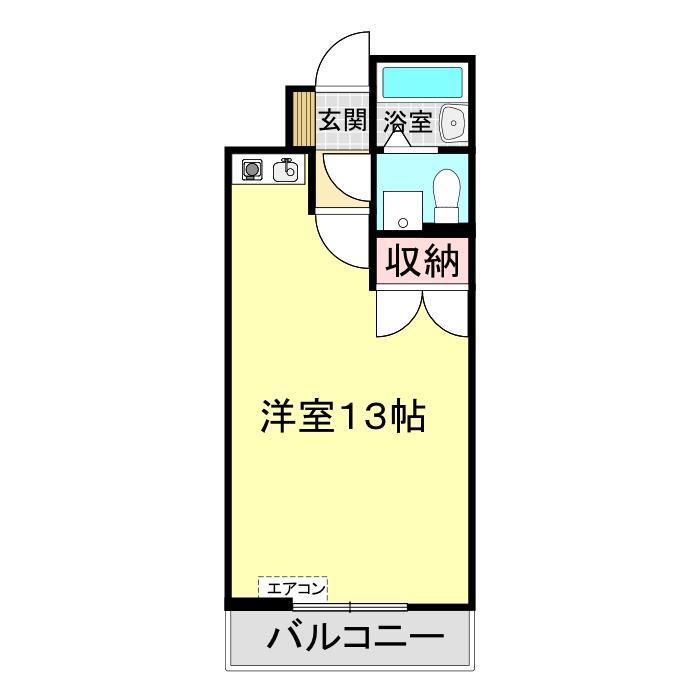 スカイプラザ下関(ワンルーム/9階)の間取り写真