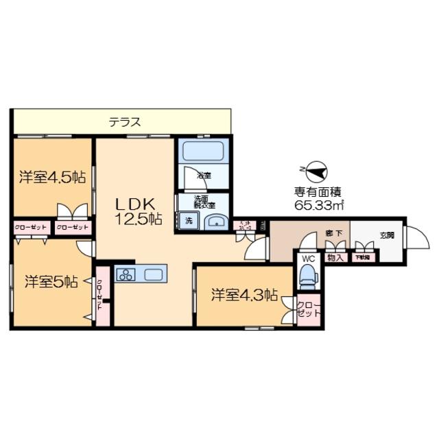 ラフィーネ(3LDK/1階)の間取り写真