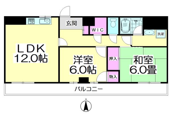 プルミエール竹ノ塚(2LDK/8階)の間取り写真