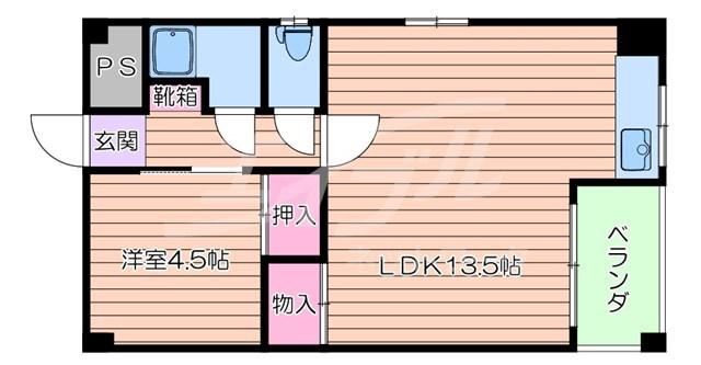 アートリファイン内本町(1LDK/3階)の間取り写真