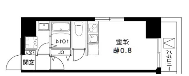 レオーネ川崎(1K/6階)の間取り写真