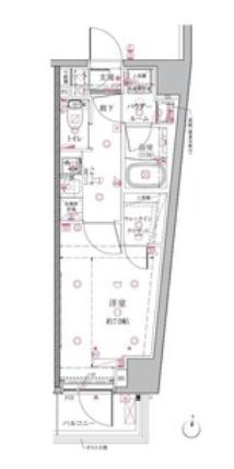 クレイシアIDZ芦花公園(1K/6階)の間取り写真
