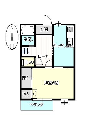 富夢想家(1K/1階)の間取り写真