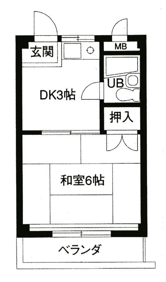 紅ビル20(1DK/3階)の間取り写真