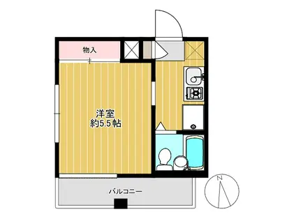 モンテハビタ(1K/3階)の間取り写真