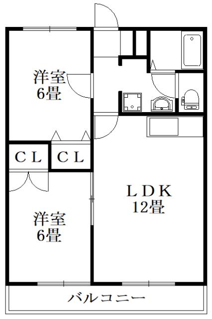 エクセレントフレア(2LDK/1階)の間取り写真
