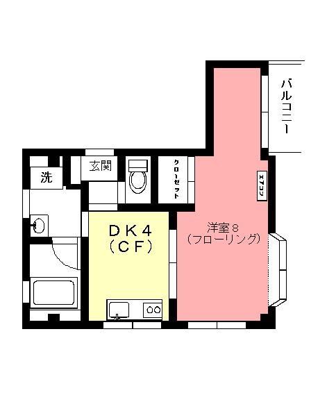 コリーヌ吉野(1DK/3階)の間取り写真