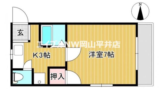ラ・パルテール当新田(1K/2階)の間取り写真