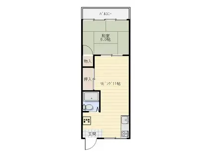 松本ハイツ(1LDK/1階)の間取り写真