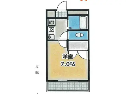 ブルックE(1K/2階)の間取り写真