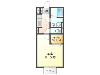 CASA ISHIGAKI(1K/1階)の間取り写真
