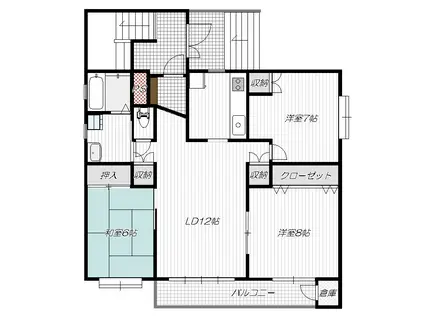 CUBE上杉(3LDK/1階)の間取り写真